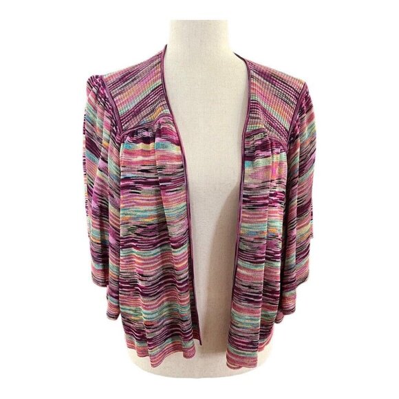 Laundry by Shelli Segal Dolman Sleeve Shrug~Size X-Small~Multicolor Drape~L8 20 - Picture 2 of 10